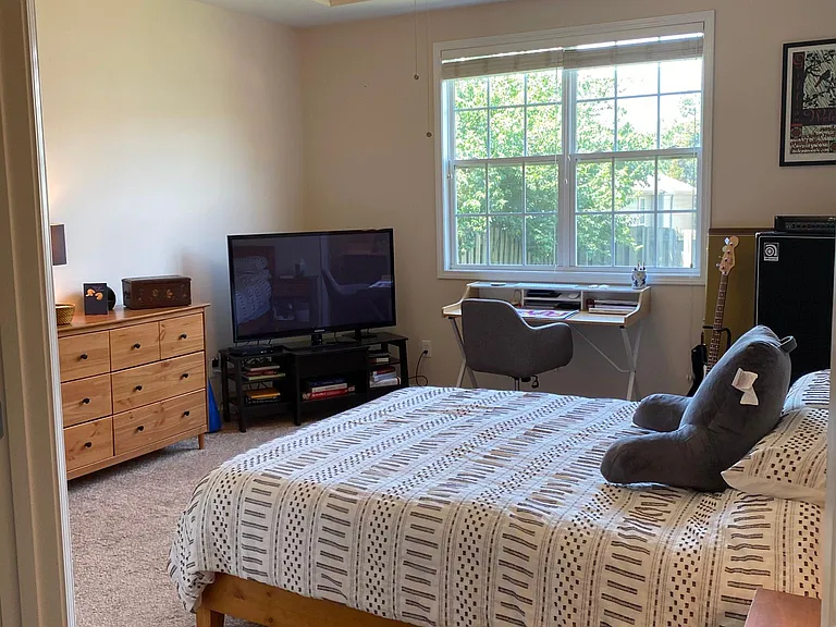 This carpet has been replaced with Luxury Vinyl Planking