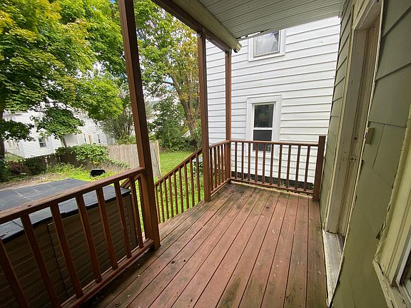 Private covered back porch.