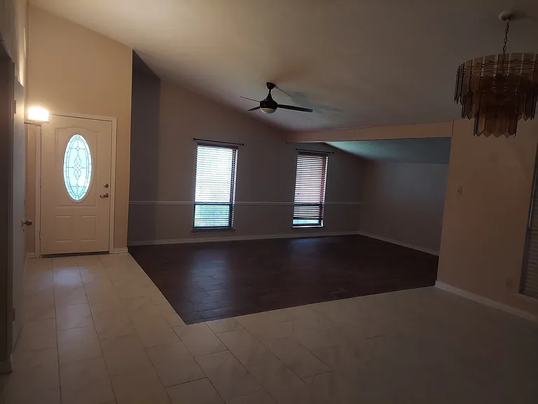 Entrance, formal living and dining