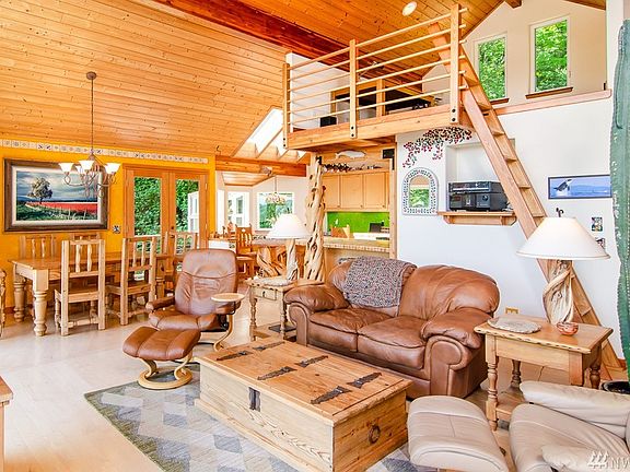 Unique warm wood detailing throughout. 