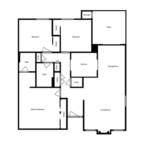 Floor plan 3 Bedroom 2 Bathroom