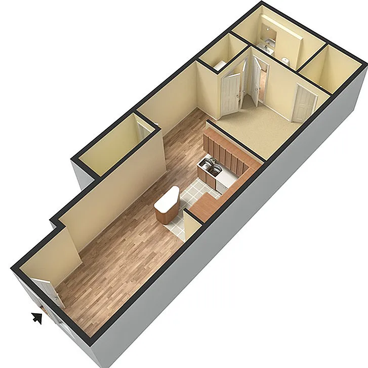 Floor plan Studio Luxury Garden-Renovated