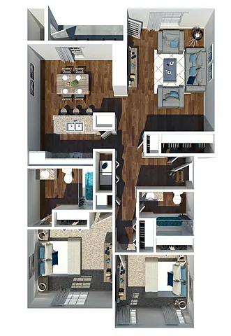 Floor plan Two Bedroom Two Bathroom