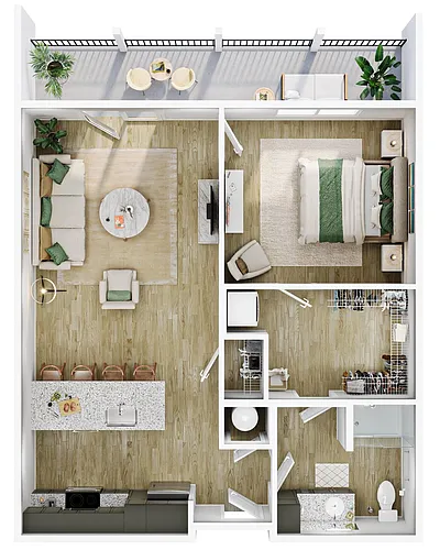 Floor plan 1x1 Jordan