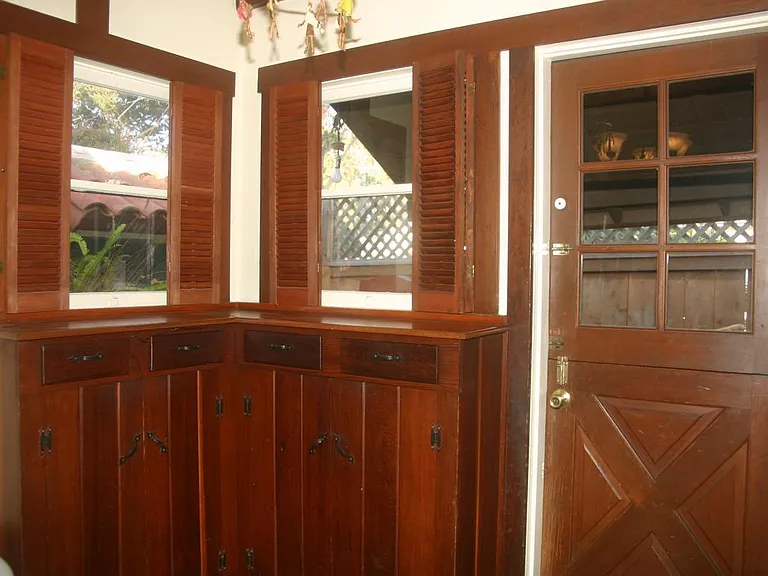 Cupboard space at back "barn door", landry is right out this