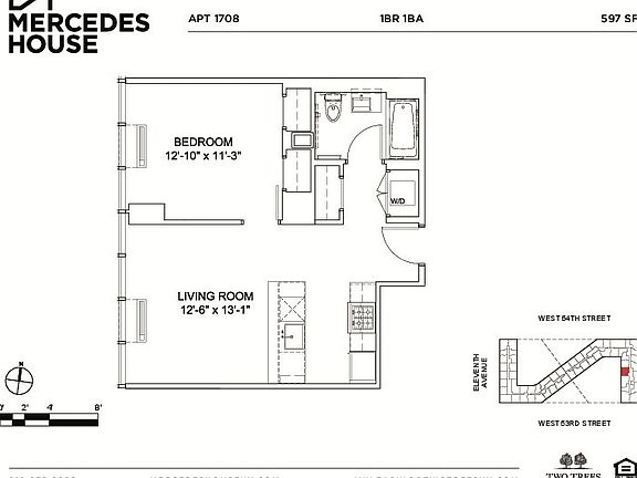 2nd image of 550 W 54th St APT 1708