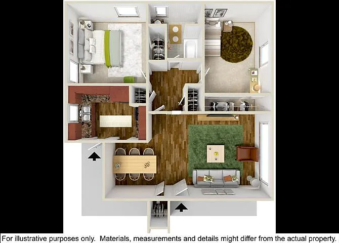 Floor plan 2 Bedroom 1 Bath
