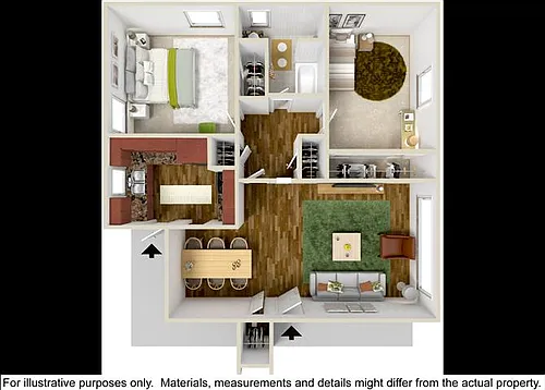 Floor plan 2 Bedroom 1 Bath