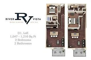 Floor plan Two Bed Two Bath Loft