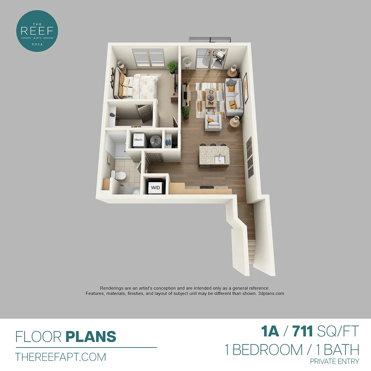 Floor plan Private Entry Upper 1 Bedrooms