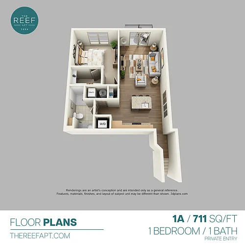 Floor plan Private Entry Upper 1 Bedrooms