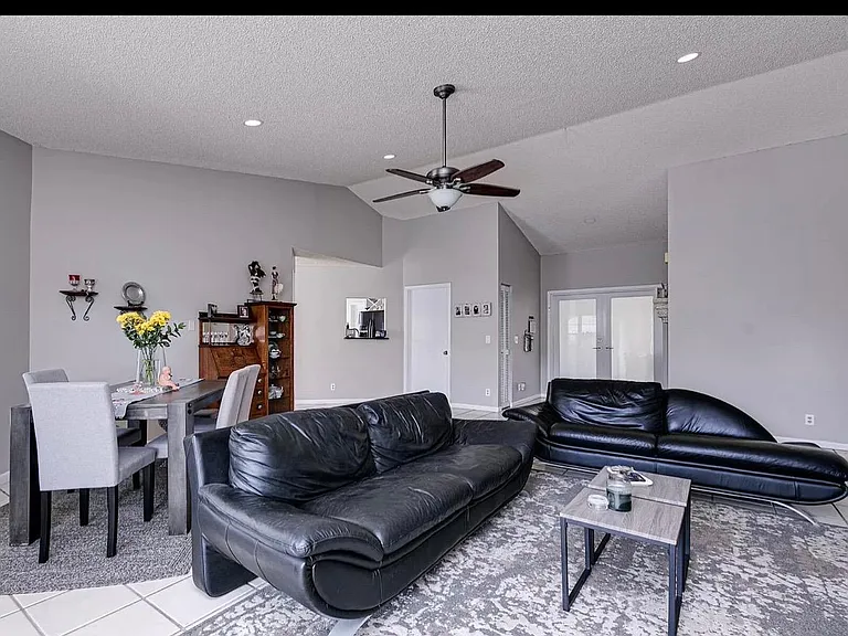 Living room and dining room