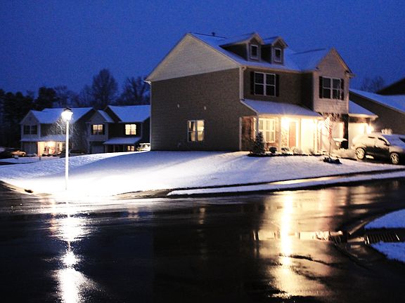 View from street with snow