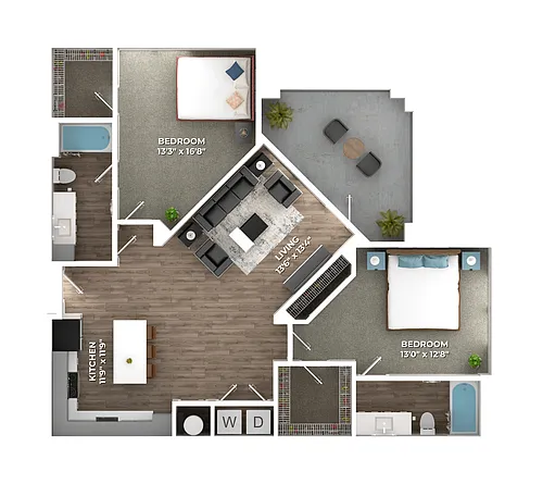 Floor plan Two Bedroom B2
