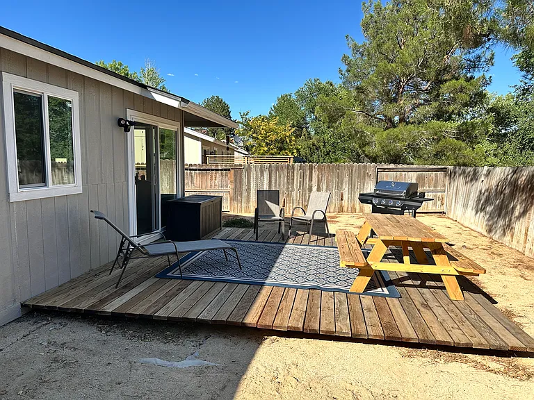 Outdoor deck and yard area