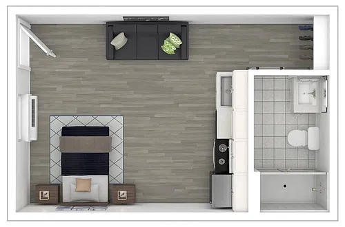Floor plan Furnished Large Studio