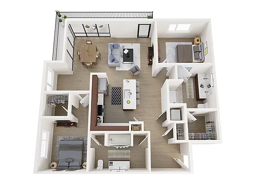 Floor plan 2 Bedroom 2 Bathroom