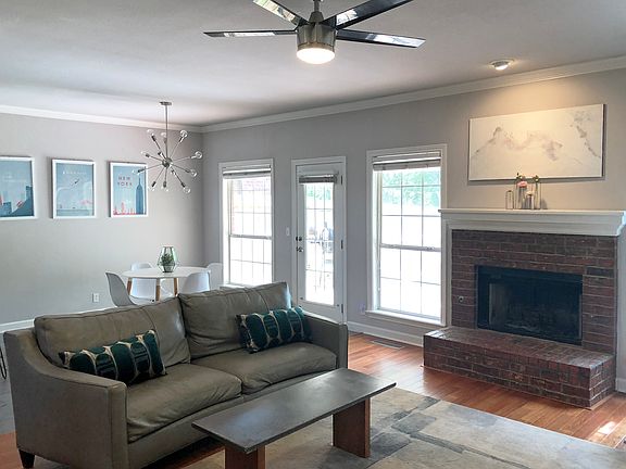 Spacious living, wood floors