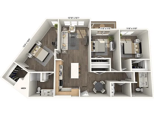 Floor plan C2-1453sf-FinishIII