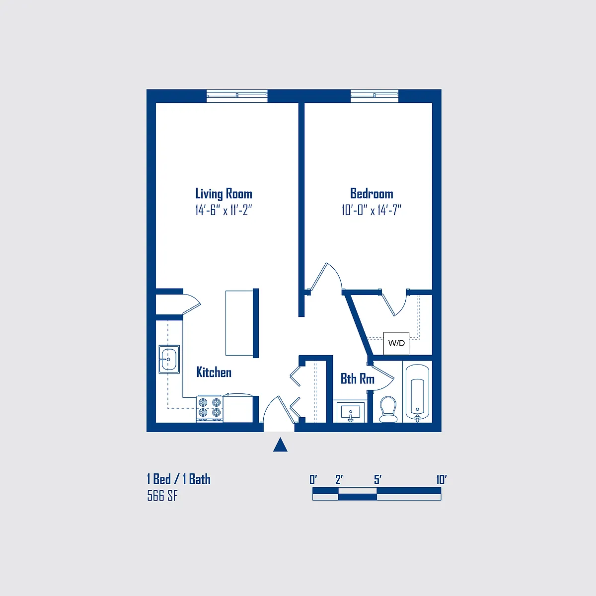 Floor plan Pennsylvania: 1 Bed 1 Bath