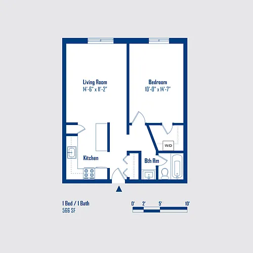 Floor plan Pennsylvania: 1 Bed 1 Bath