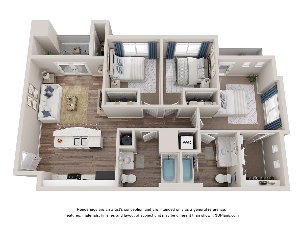 Floor plan 3 Bedroom Flat