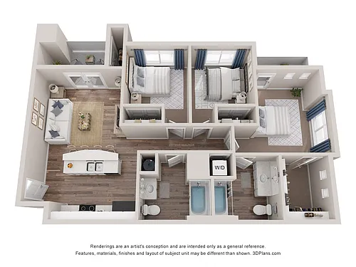Floor plan 3 Bedroom Flat