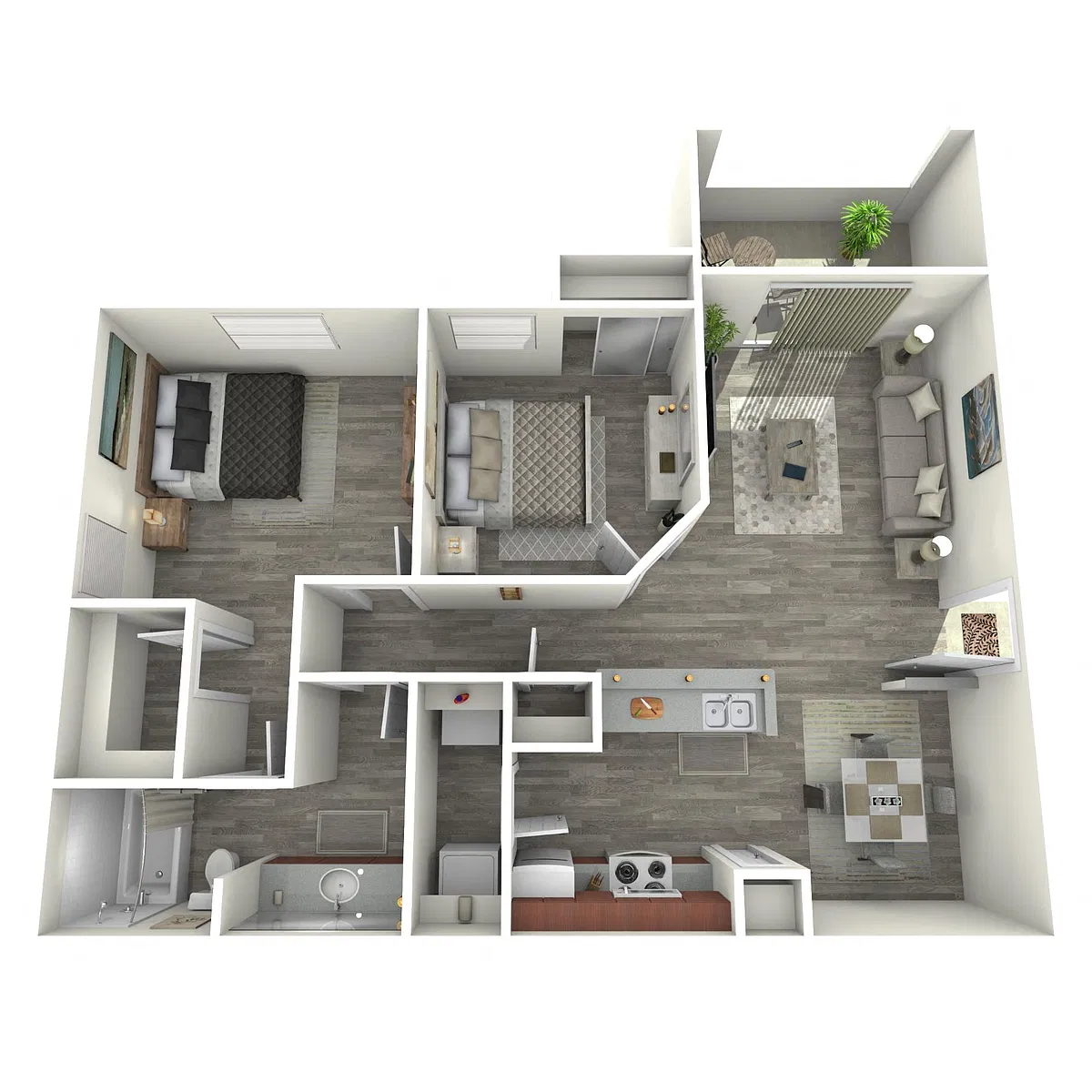 Floor plan 2 Bed 1 Bath