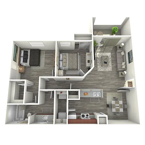 Floor plan 2 Bed 1 Bath