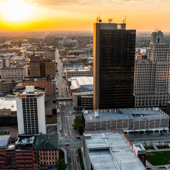Aerial view of building