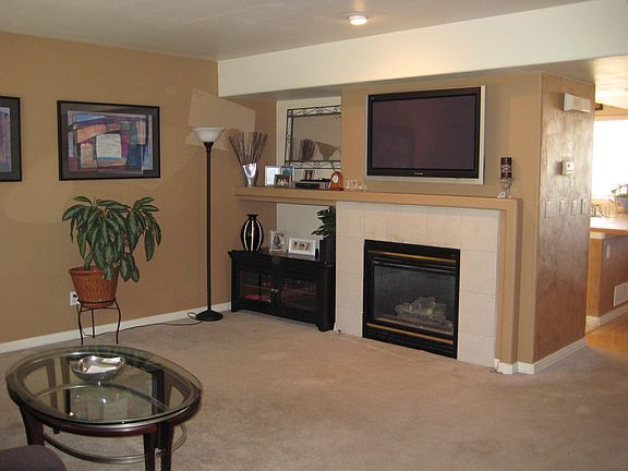 Living room with fire place