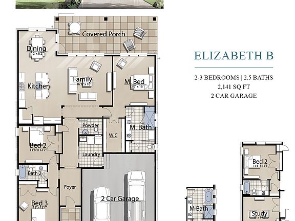 Elizabeth B 2 Car Garage