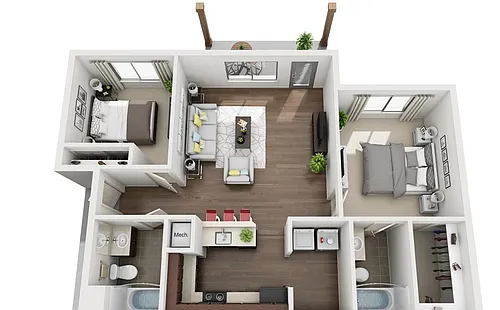 Floor plan 2x2 DAY