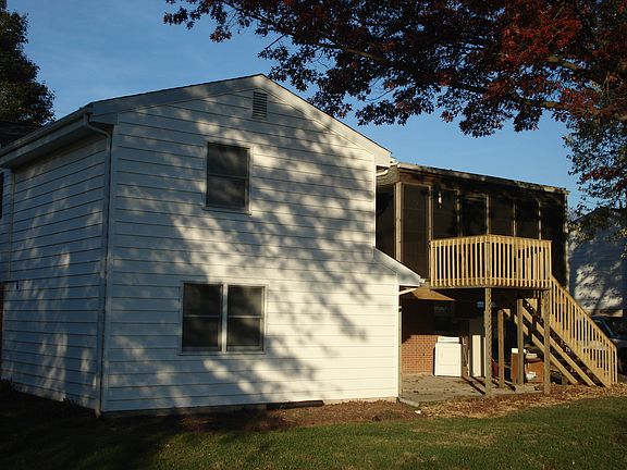 Rear, elevated deck
