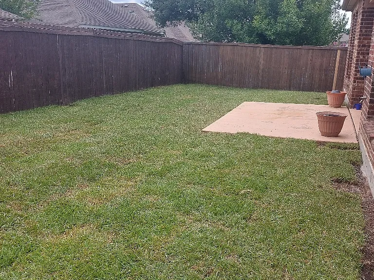 Wonderful backyard with nice open patio and brand new sod and great neighborhood.