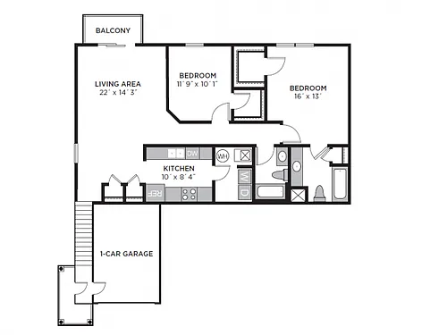 Floor plan Chase B Flat - VIL