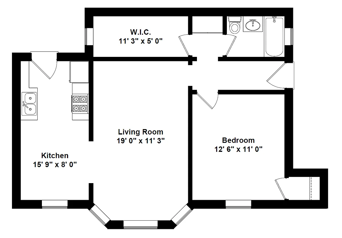Floor plan 1x1L