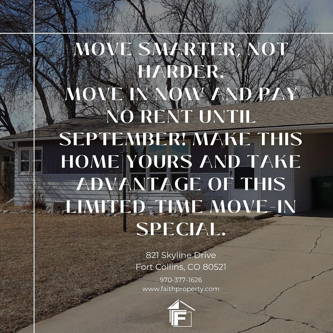Lease Today & Pay No Rent Until September | Convenient Central Fort Collins 3 Bedroom Home Close ... — Photo 1