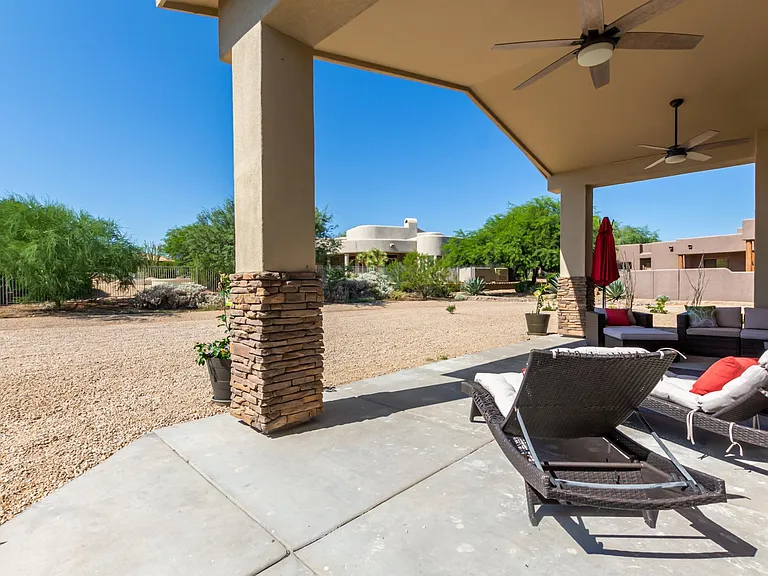 COVERED PATIO LAWN FURNITURE, BBQ,