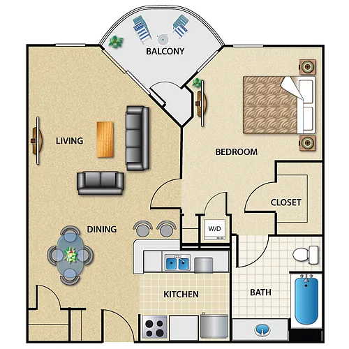 Floor plan Plan B3 1 Bed 1 Bath