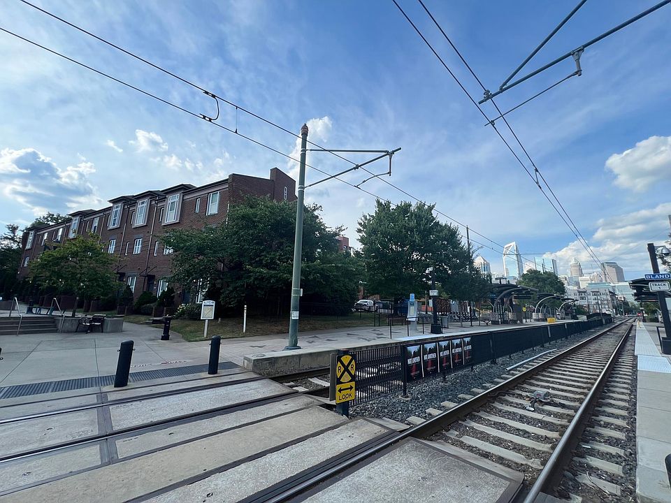 Steps to the light rail and light rail trail