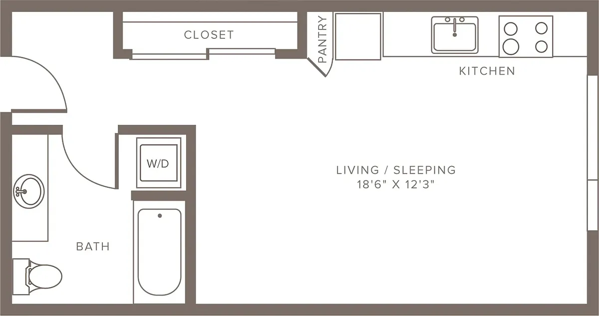 Floor plan ZS1 - Studio - MFTE - Income Restricted