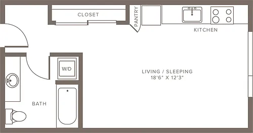 Floor plan ZS1 - Studio - MFTE - Income Restricted