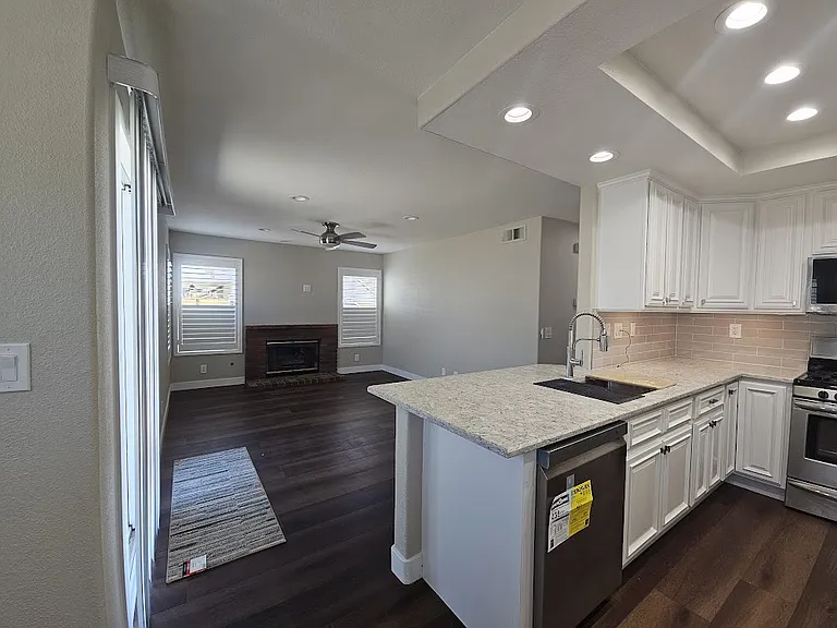 Kitchen and family room