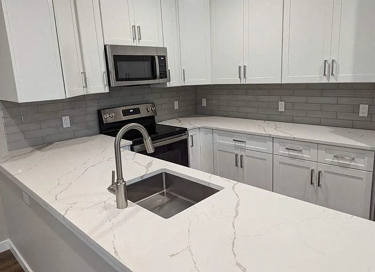 White Stone Counters Featured in Apartments #102, #104, & #106