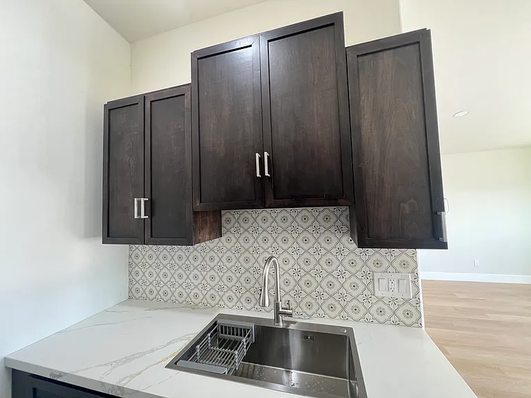 kitchen sink and cabinets