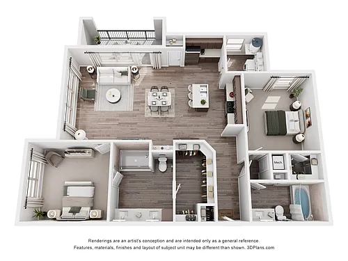 Floor plan B3 - 2 Bedroom