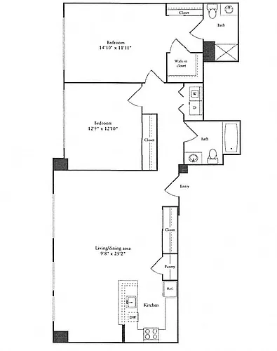 Floor plan 1,238 sq. ft.