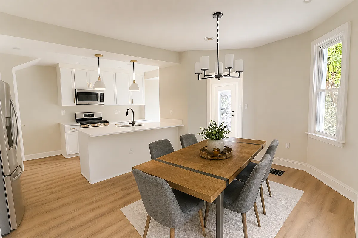 Kitchen and dining area. The table and chairs are new from 2025 and can convey with the home. - 616 Lamont St NW