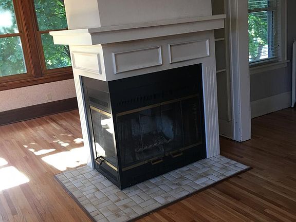 Wood-burning fire-place.